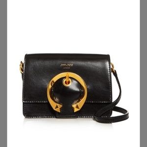 Jimmy choo bag black gold very lightly worn shoulder Madeline goatskin crossbody